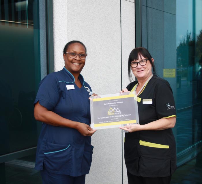 Spire Manchester Hospital brings home CAP Gold for housekeeping at its first assessment