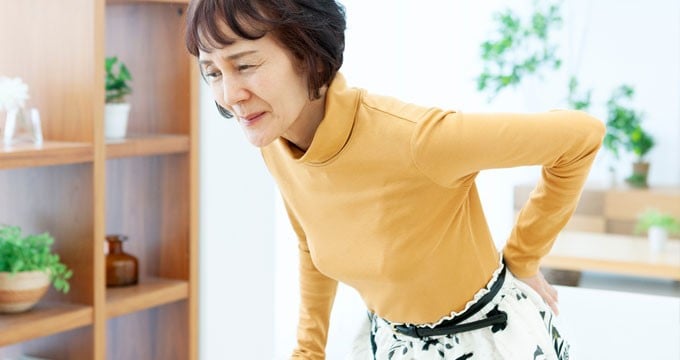 A person suffering from hip pain