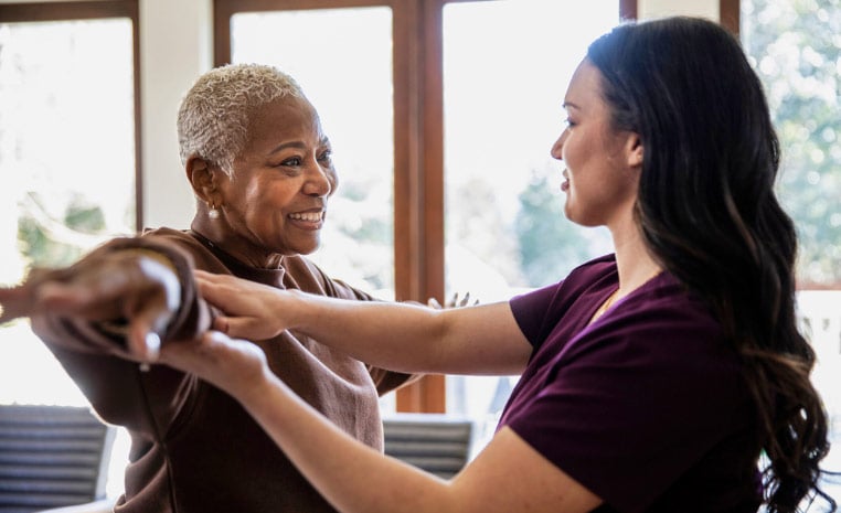 A person receiving physiotherapy