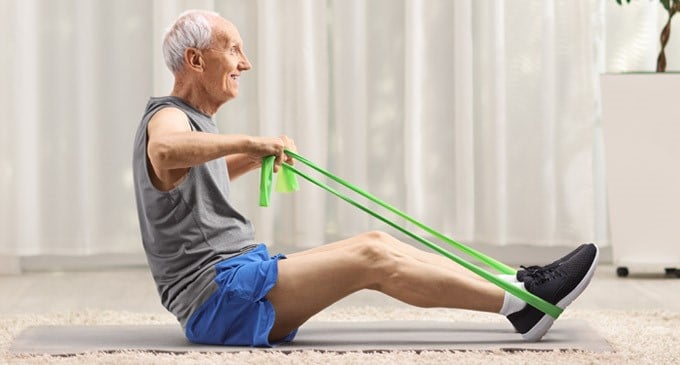 A man doing his post operation exercise