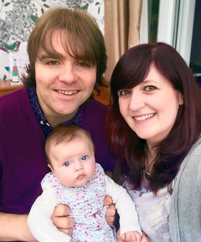 Baby Lucy with her parents