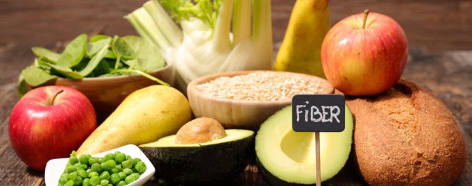 A selection of high fibre foods