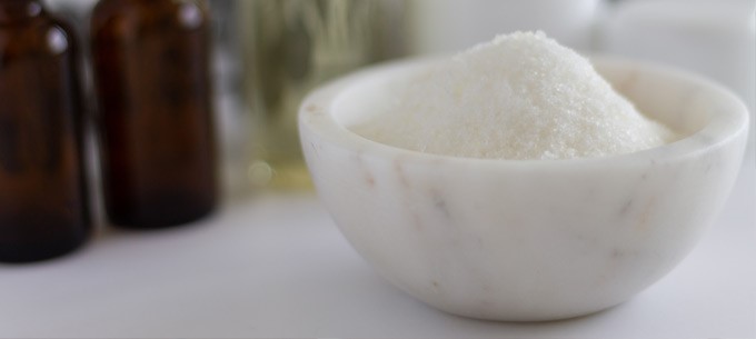 A bowl containing epsom salts