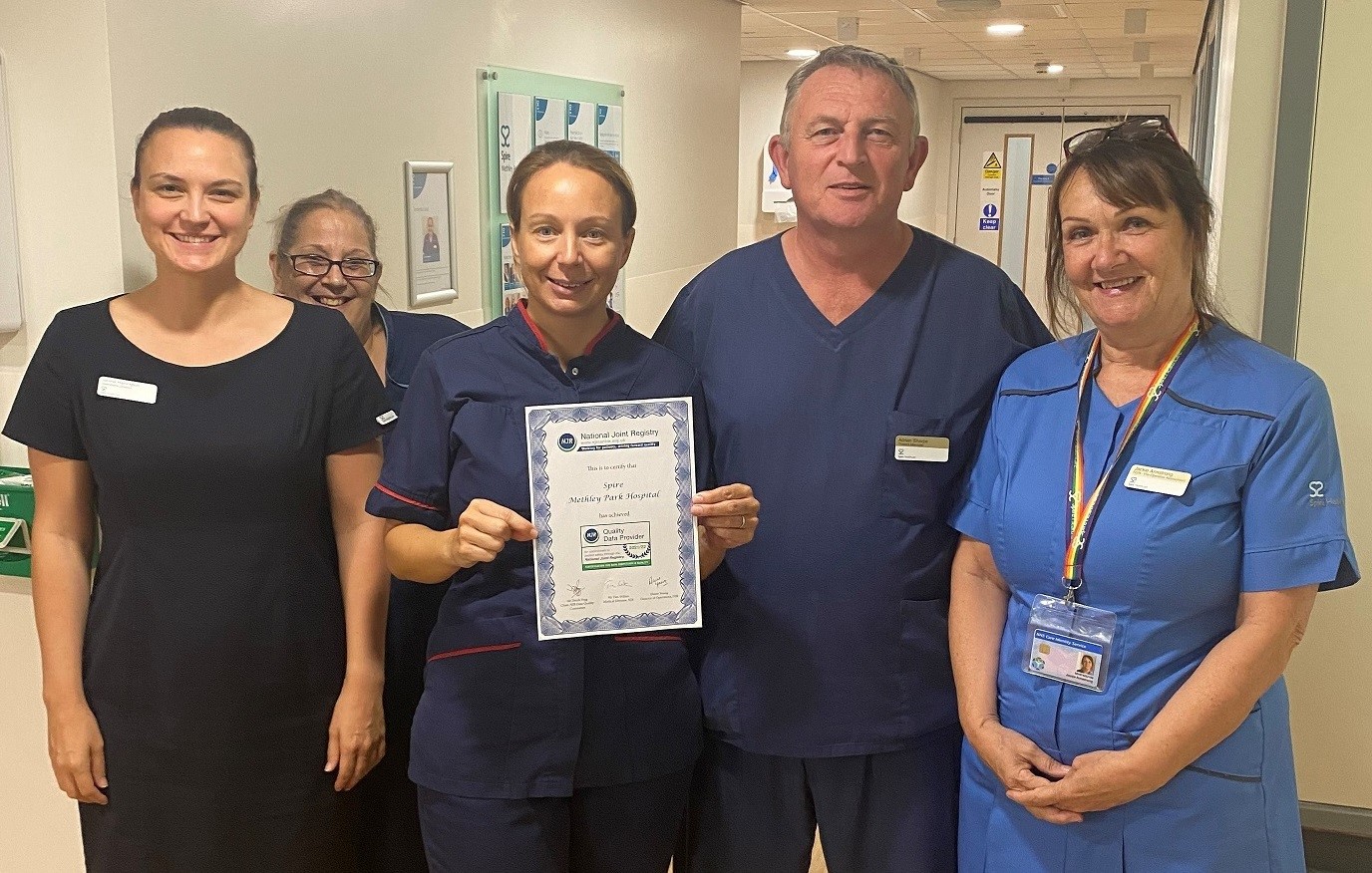 Spire Methley Park Hospital awarded for commitment to patient safety by the National Joint Registry