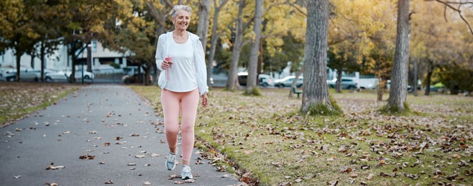 A woman taking a walk for exercise