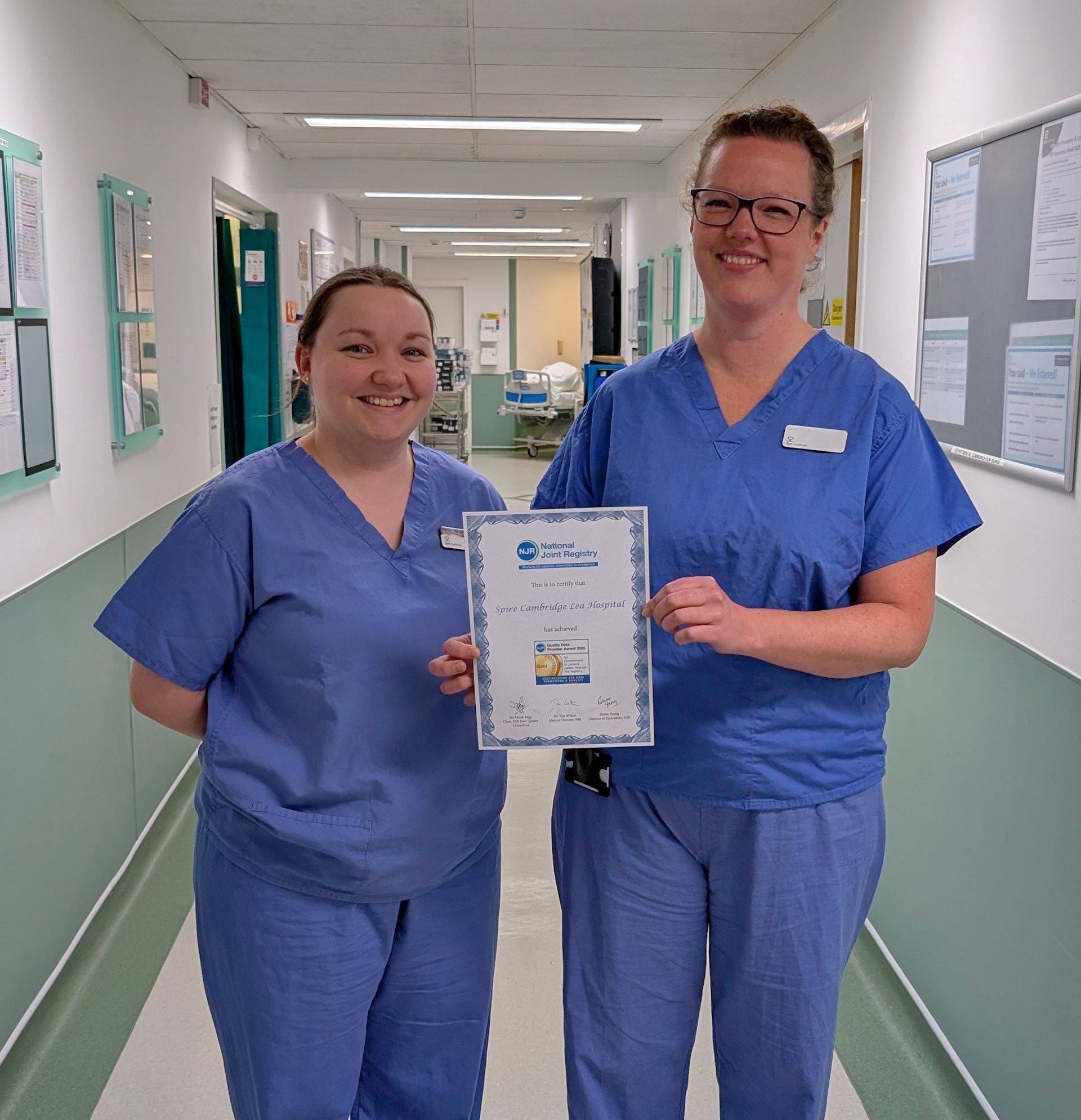 Spire Cambridge Lea Hospital awarded gold status by the National Joint Registry for 2025