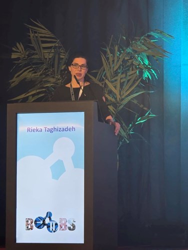 Miss Taghizadeh speaking at international oncoplastic breast surgery symposium in Brussels