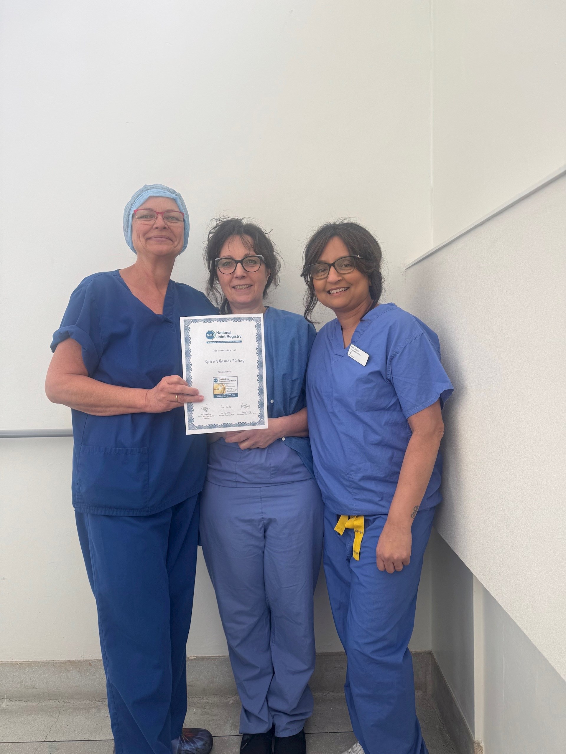 Spire Thames Valley Hospital Recognised by National Joint Registry